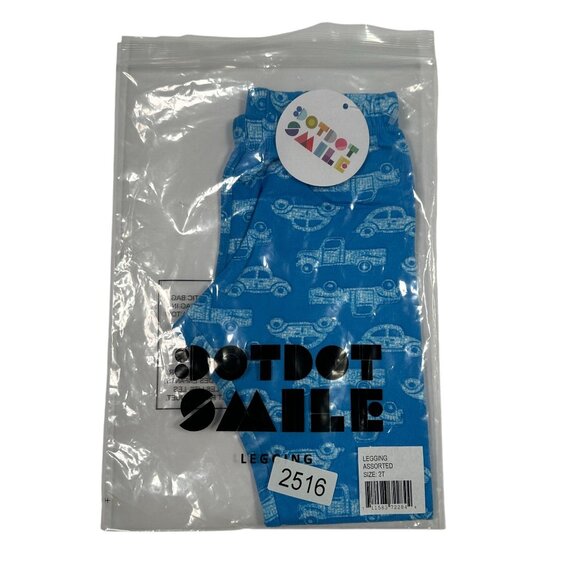 Dot Dot Smile White Blue Vintage Cars Trucks Bug VW Legging Size Toddler 2T - Picture 5 of 7